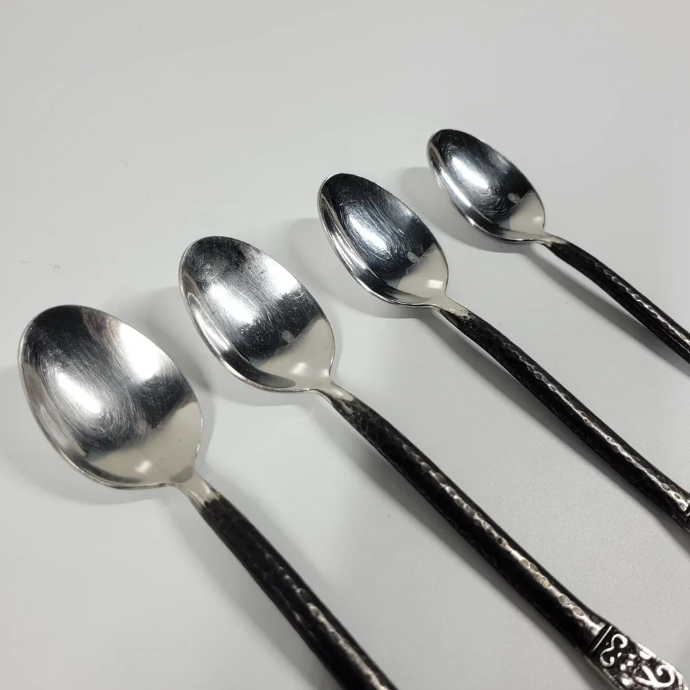 Gourmet‎ Settings AVALON Barcelona Hammered Oval Soup Spoons 8